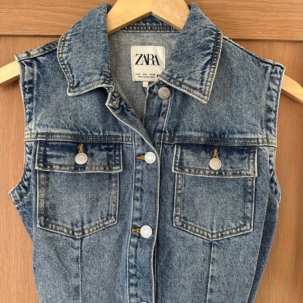 NWT Zara Denim Sleeveless Doro Dress Size Small! - Picture 5 of 11